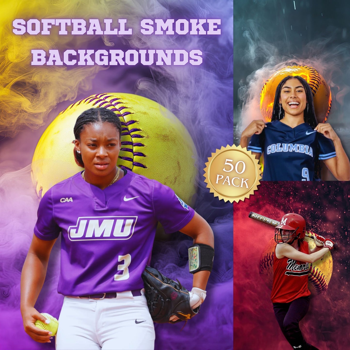 50 Softball Sports Background Bundle