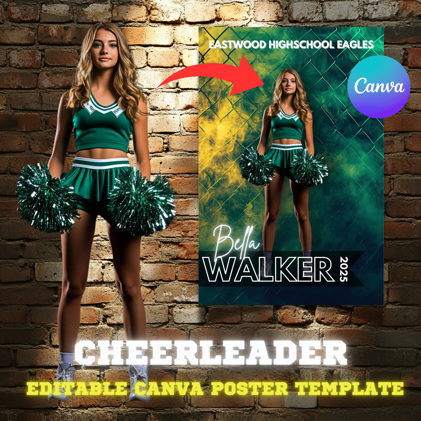 Cheerleader Canva Poster Template