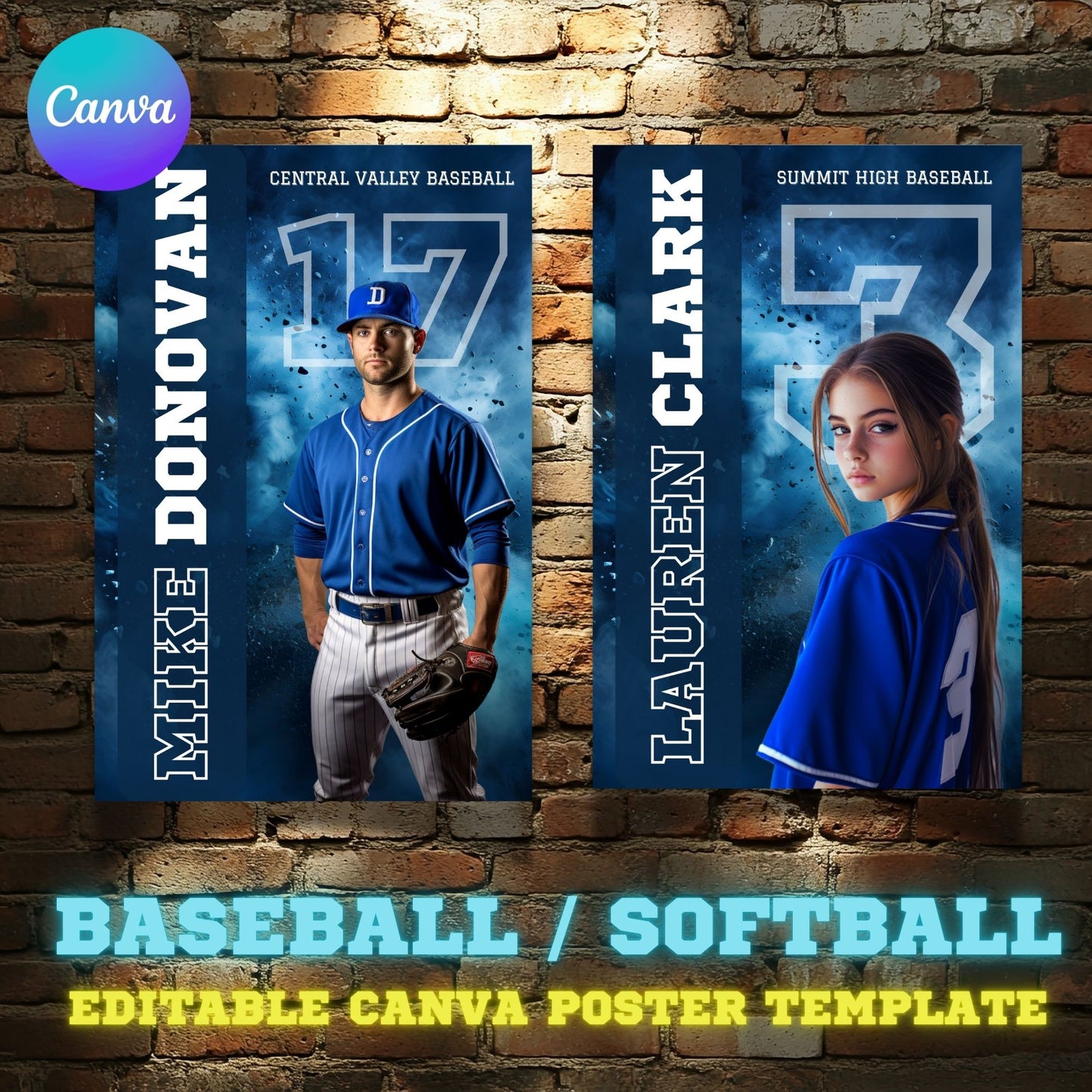Baseball Canva Poster Template (Blue Fog)