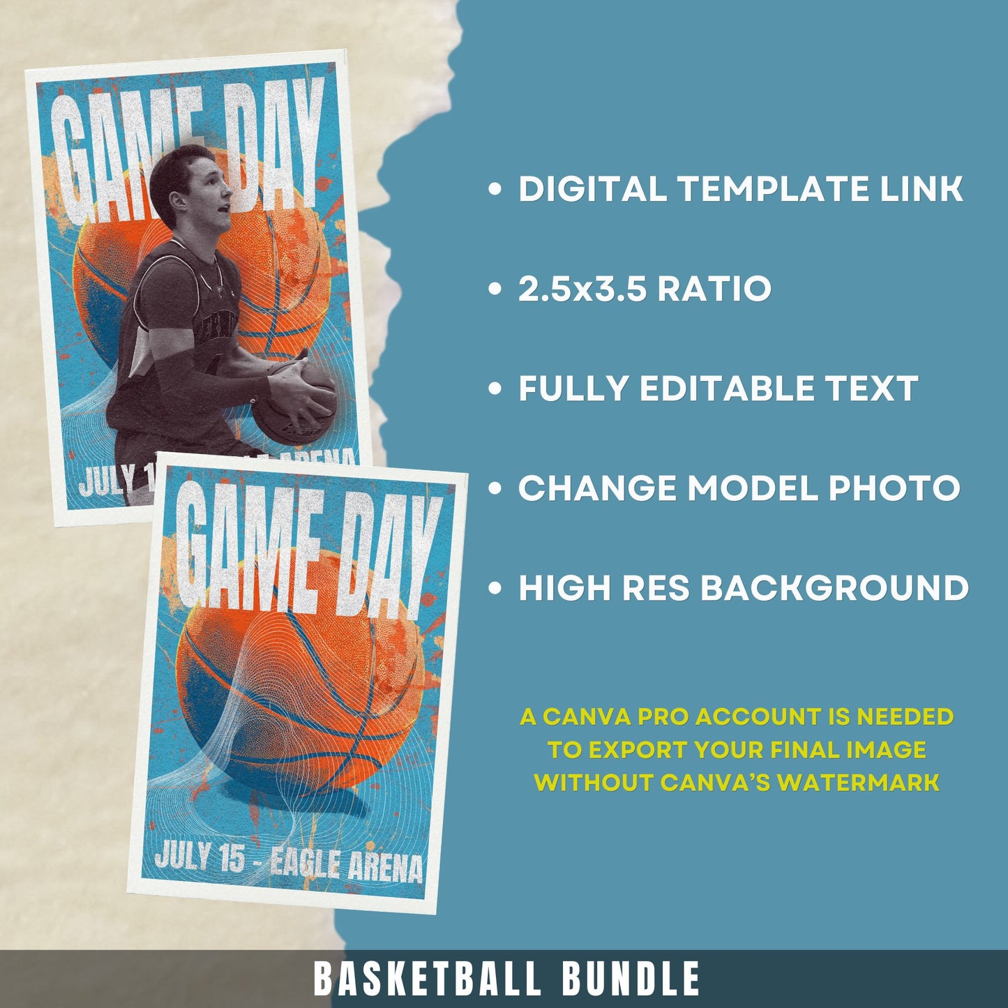 Basketball Canva Poster Template (Vintage Design)
