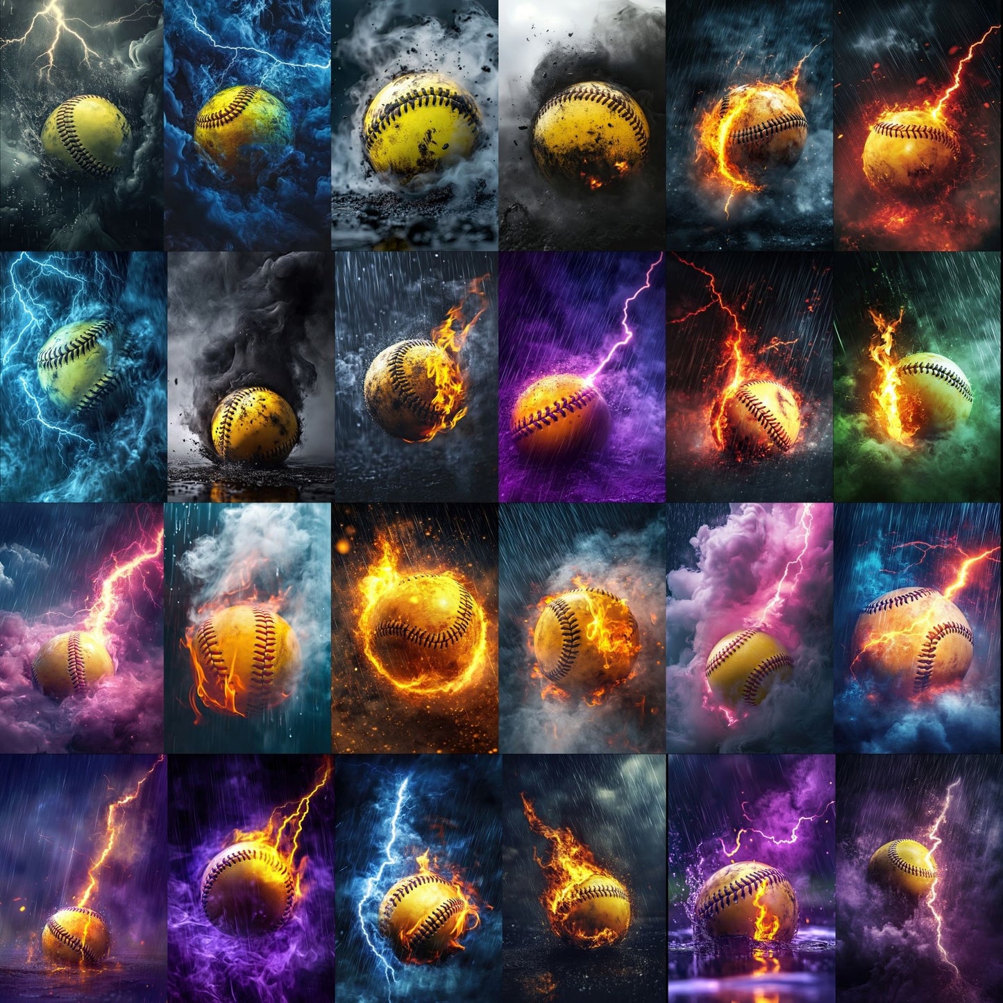 50 Softball Sports Background Bundle