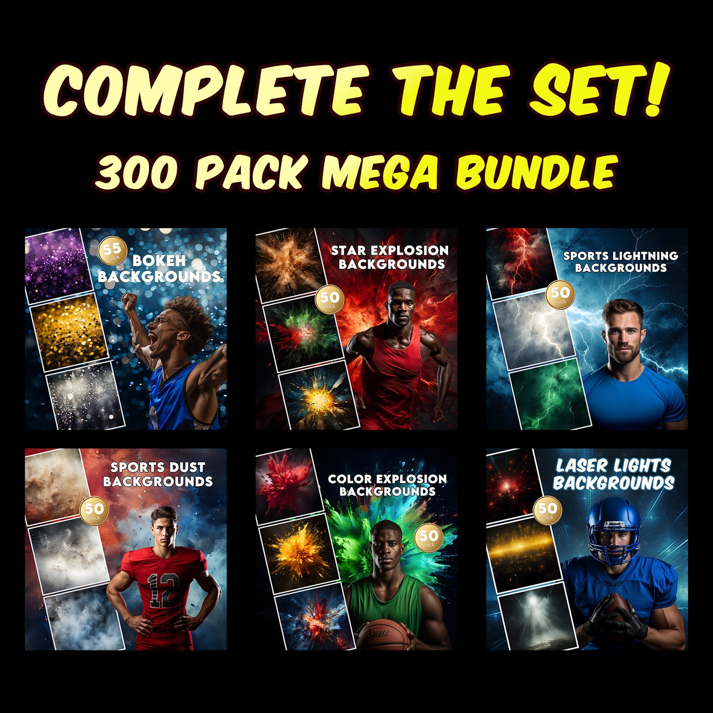 300 Complete Sports Background Bundle