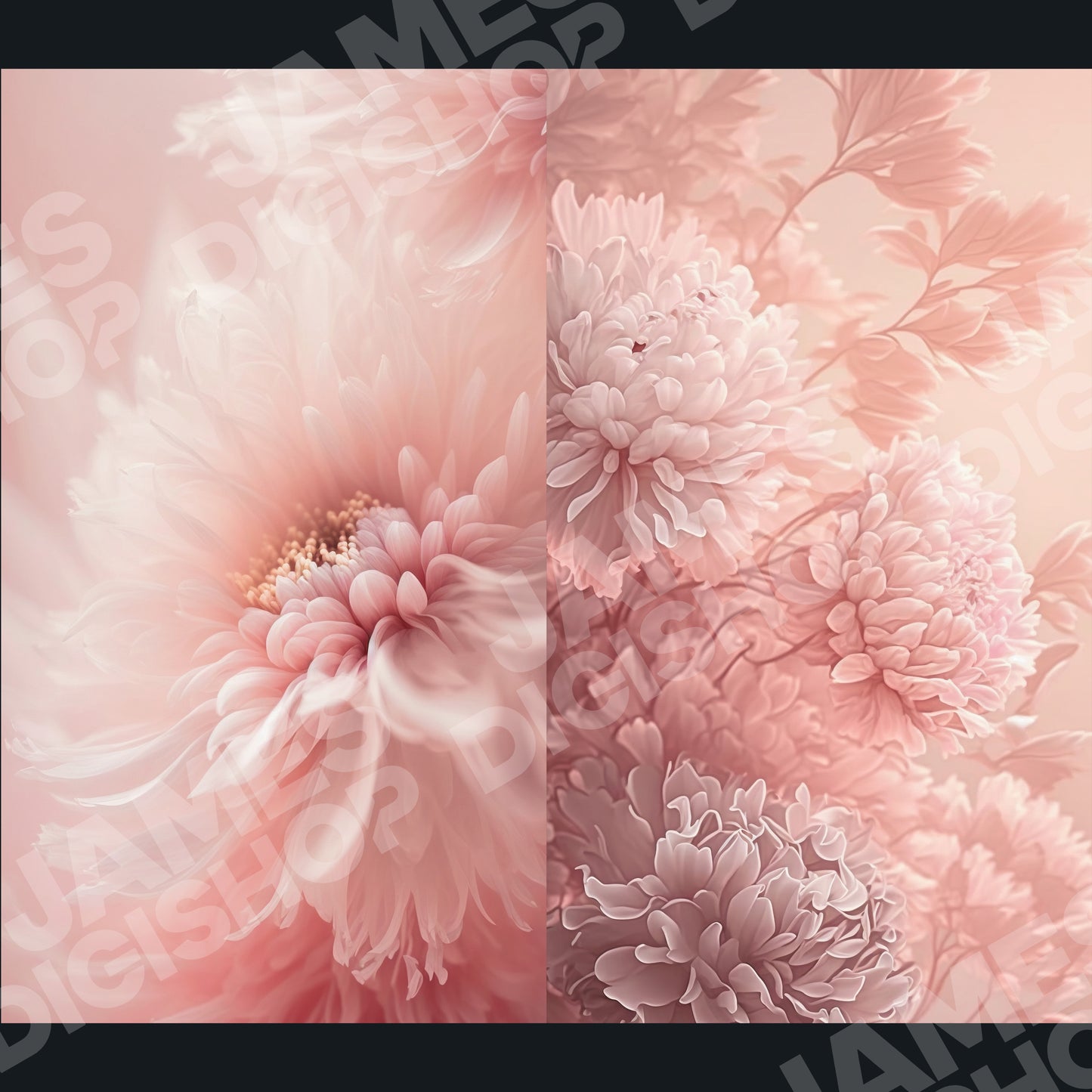 20 Soft Pink Floral Clouds Background Bundle