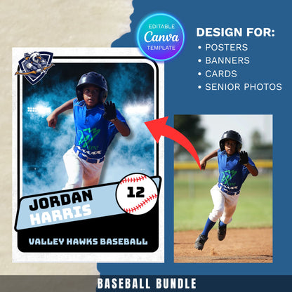 Baseball Card Canva Poster Template