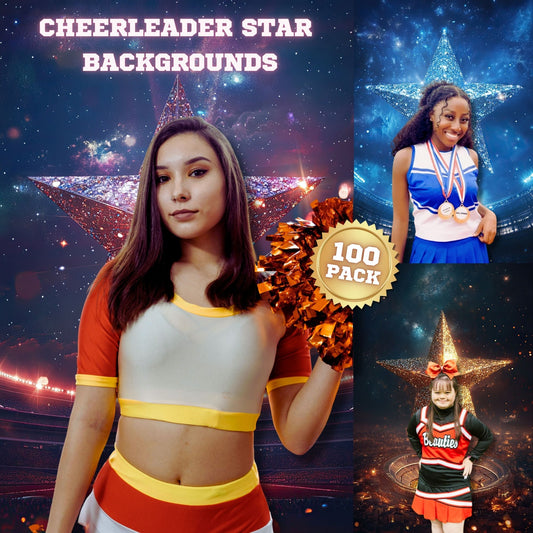 100 Cheerleader Star Sports Background Bundle