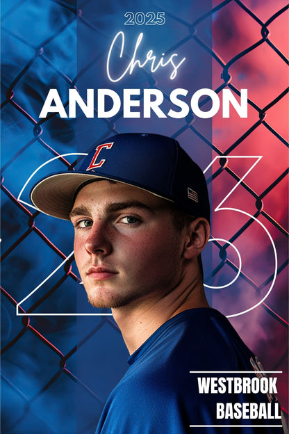 Baseball Canva Poster Template (Fence)