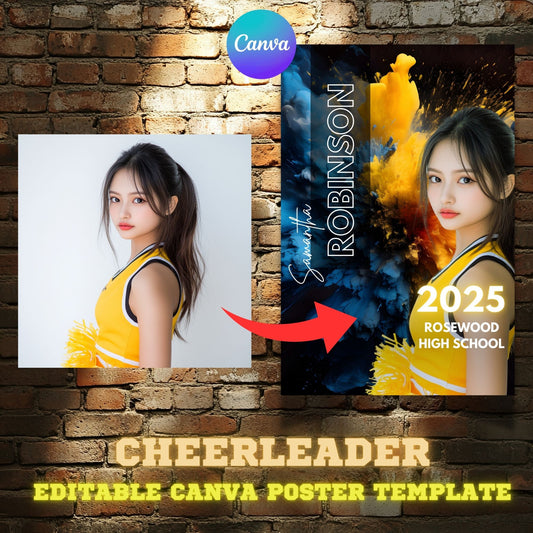 Cheerleader Canva Poster Template (Yellow)