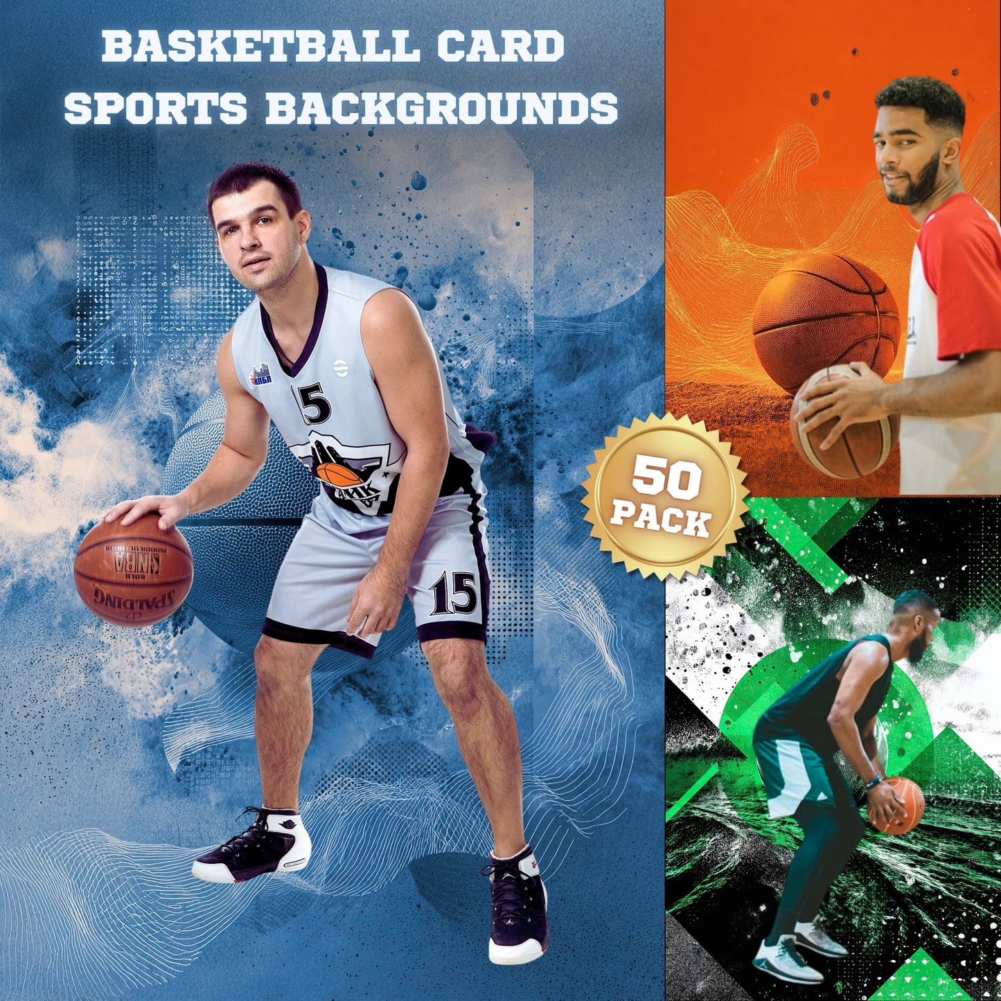50 Basketball Card Sports Background Bundle