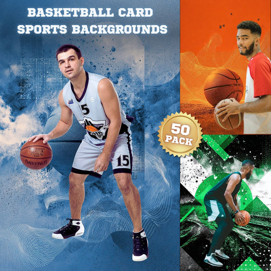 50 Basketball Card Sports Background Bundle