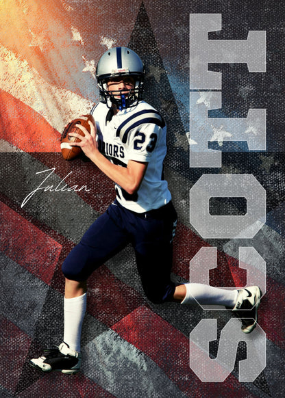 American Football Canva Poster Template