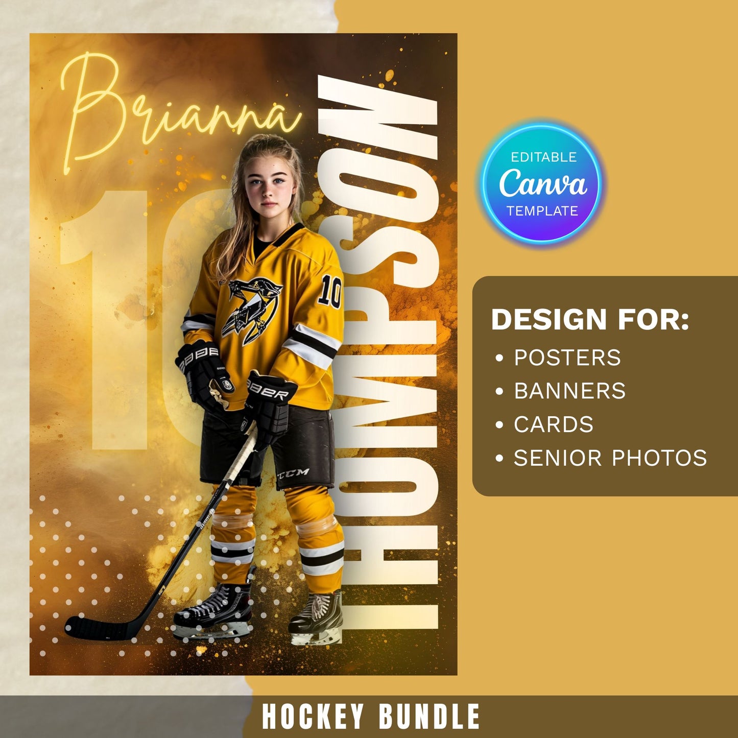 Ice Hockey Canva Poster Template