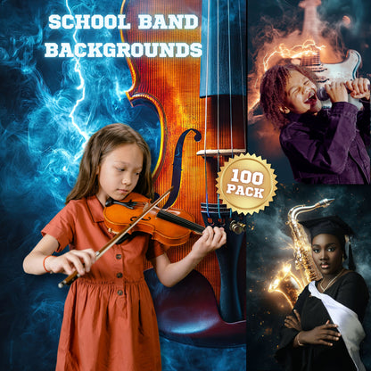 100 School Band Background Bundle