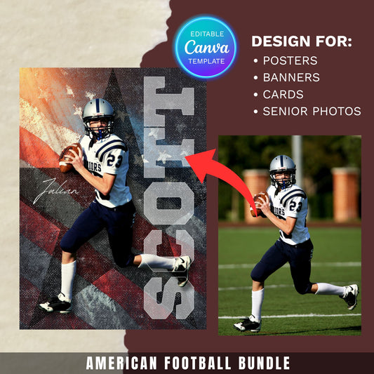 American Football Canva Poster Template