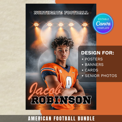 American Football Canva Poster Template