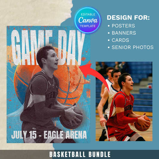 Basketball Canva Poster Template (Vintage Design)