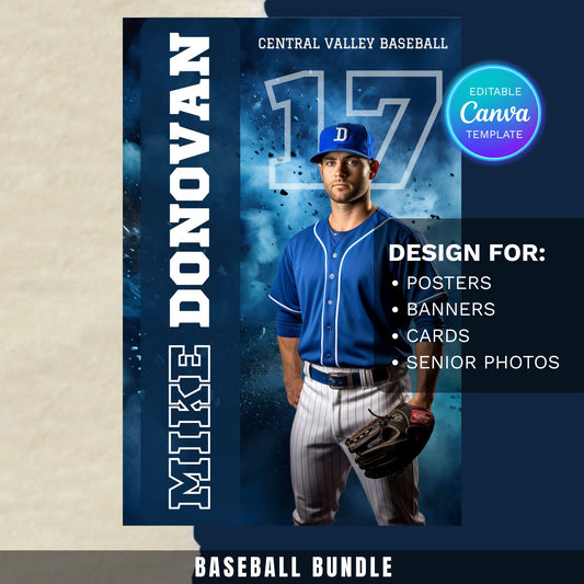 Baseball Canva Poster Template (Blue Fog)