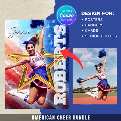 American Cheer Canva Poster Template
