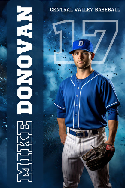 Baseball Canva Poster Template (Blue Fog)