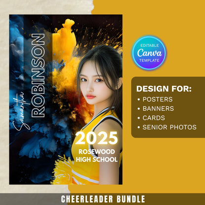 Cheerleader Canva Poster Template (Yellow)