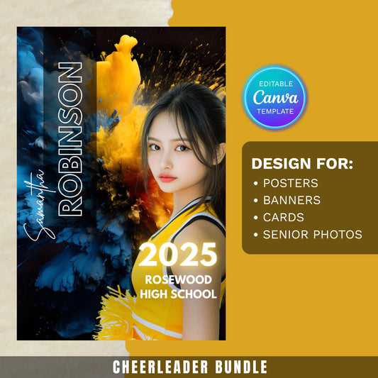 Cheerleader Canva Poster Template (Yellow)