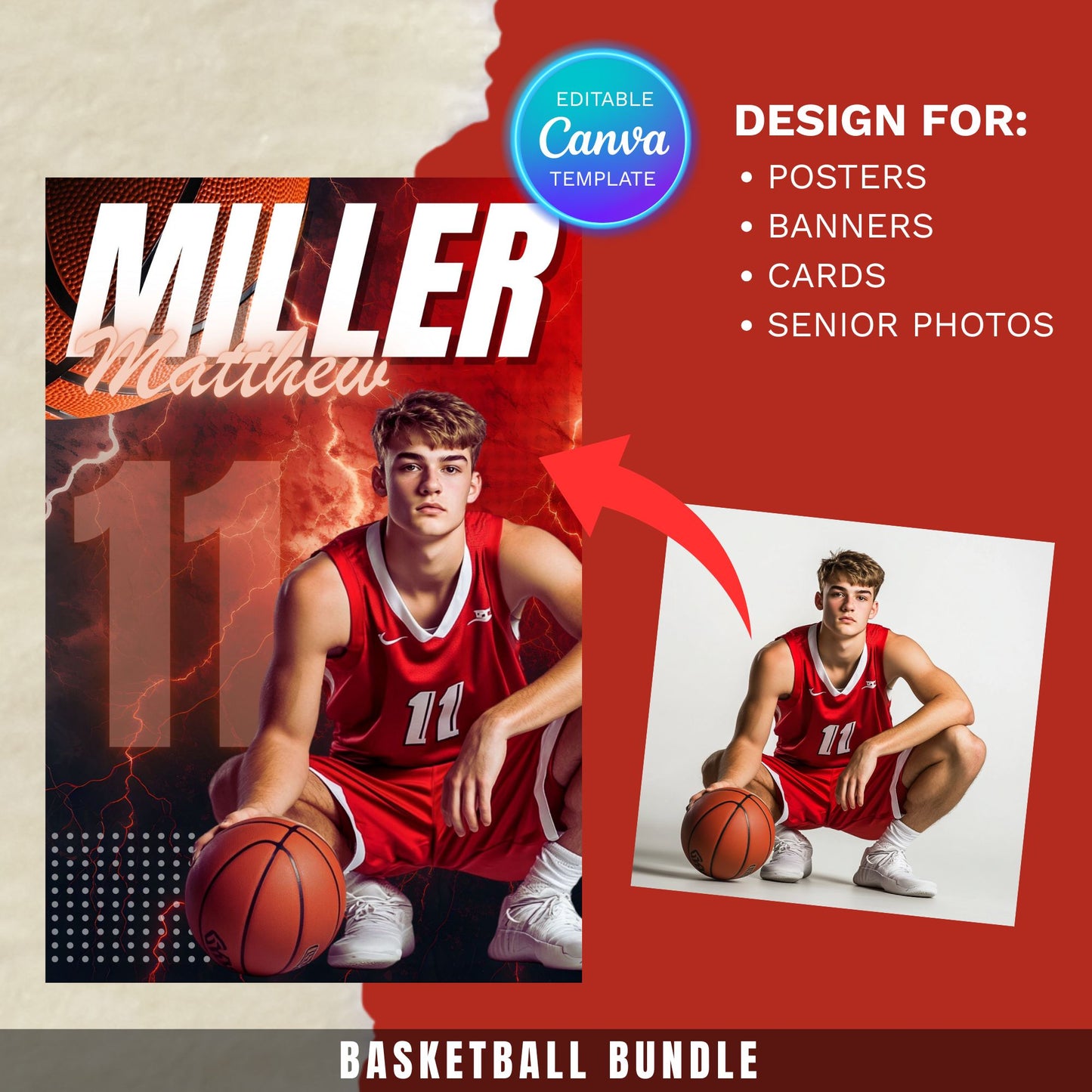 Basketball Canva Poster Template