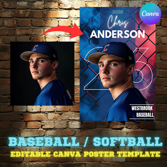 Baseball Canva Poster Template (Fence)