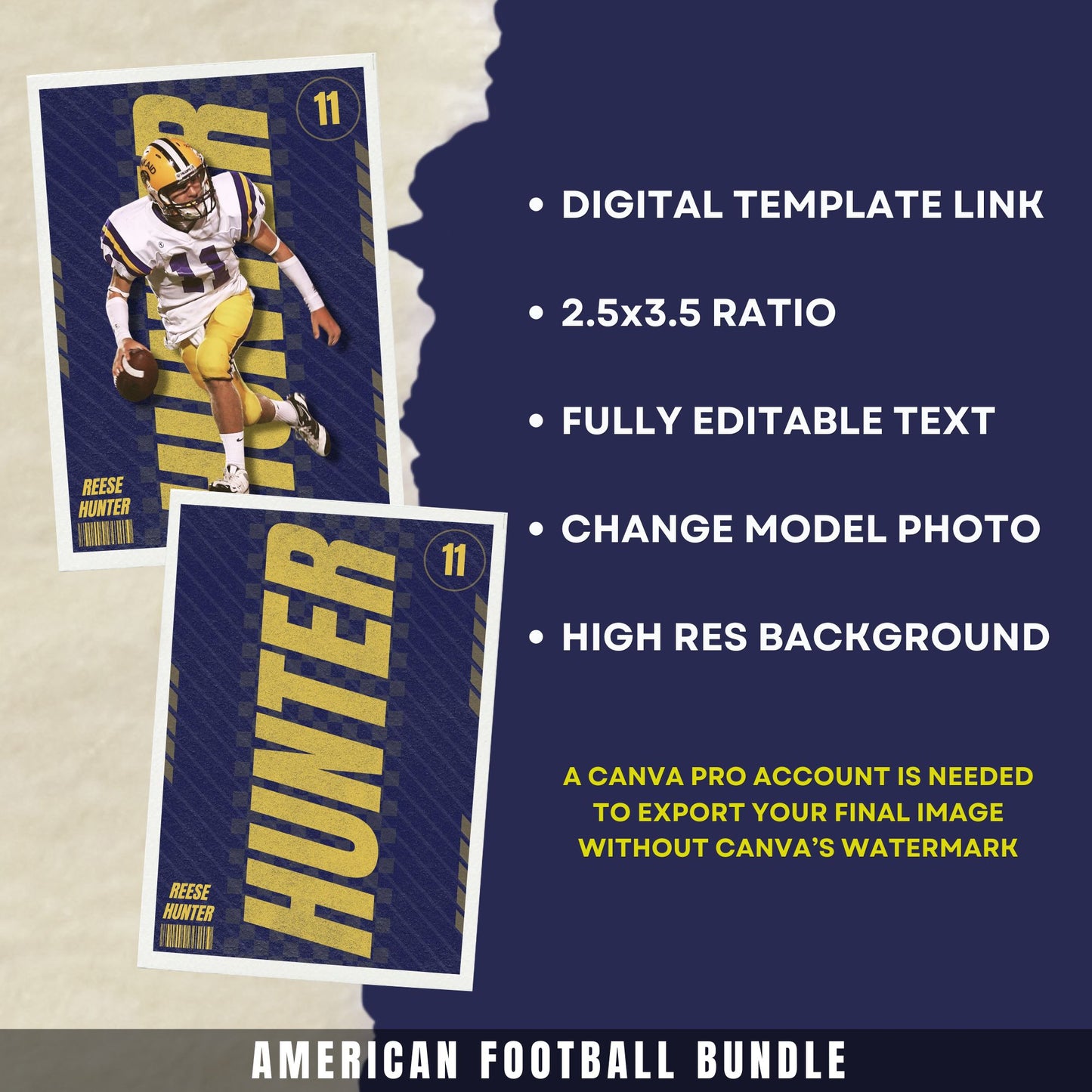 American Football Canva Poster Template (Blue)