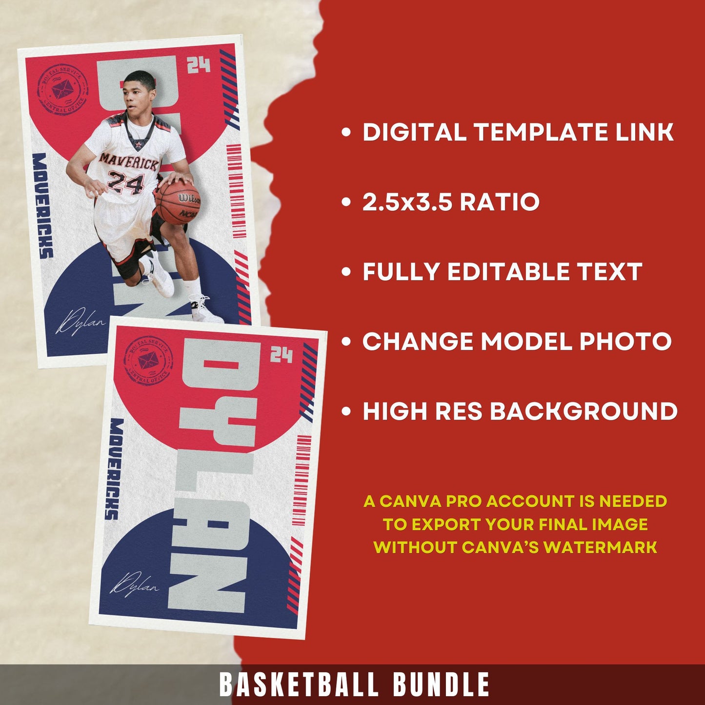 Basketball Card Canva Poster Template