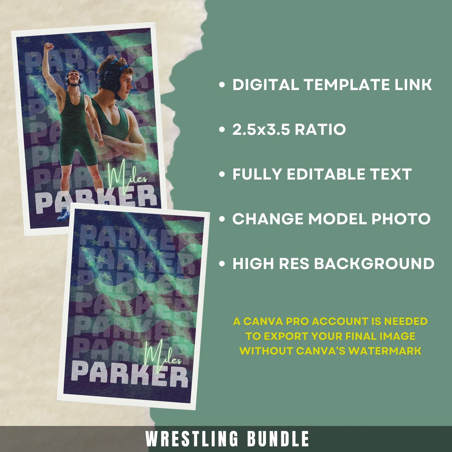American Wrestling Canva Poster Template