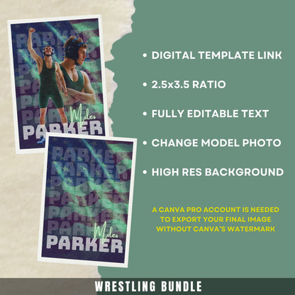 American Wrestling Canva Poster Template