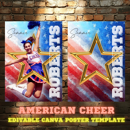 American Cheer Canva Poster Template