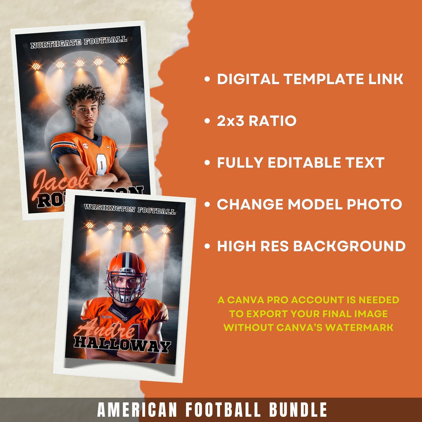 American Football Canva Poster Template
