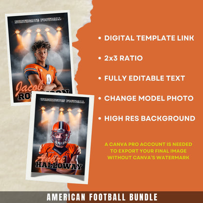 American Football Canva Poster Template