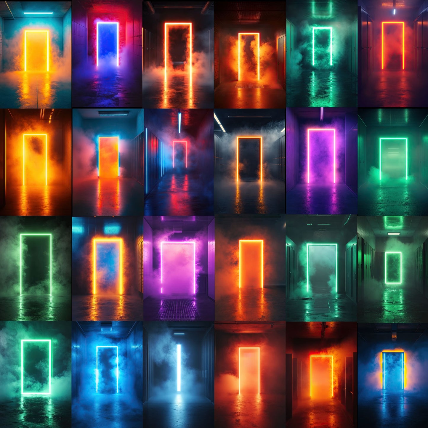 50 Neon Locker Room Sports Background Bundle