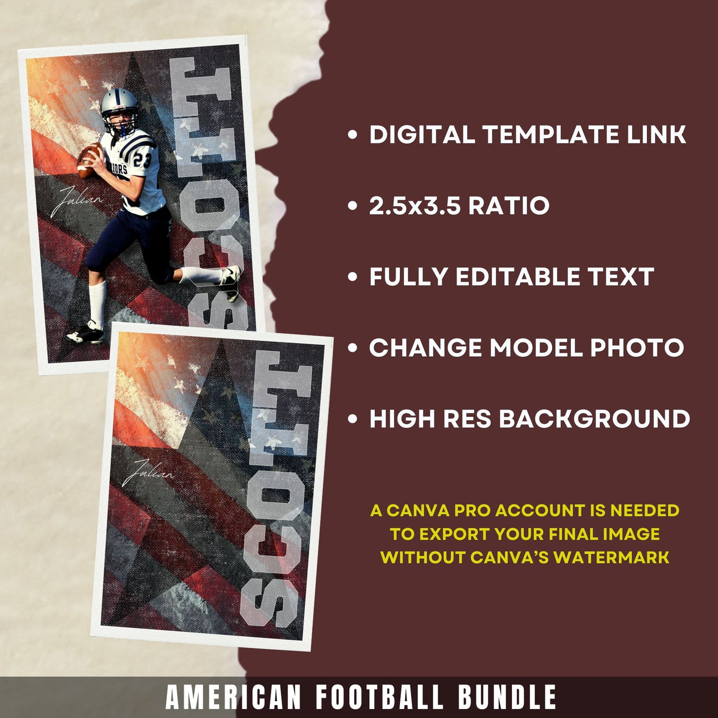 American Football Canva Poster Template
