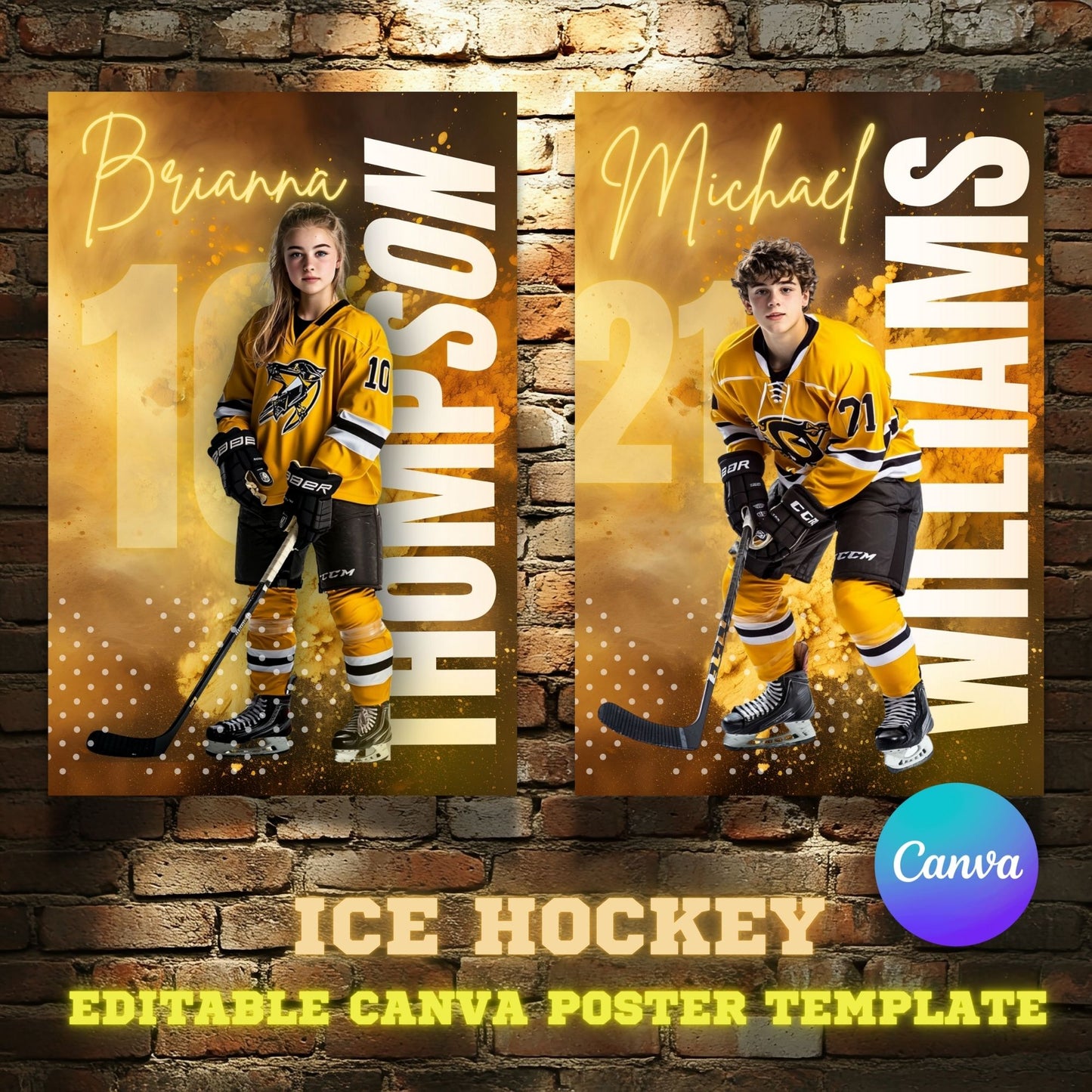 Ice Hockey Canva Poster Template