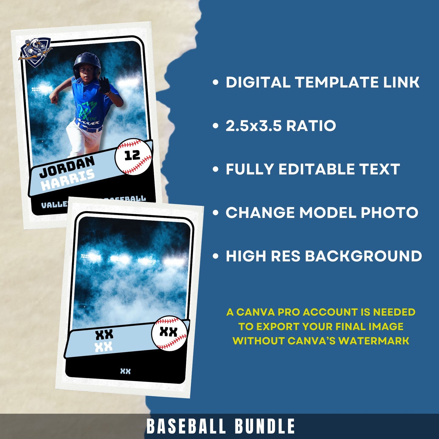 Baseball Card Canva Poster Template