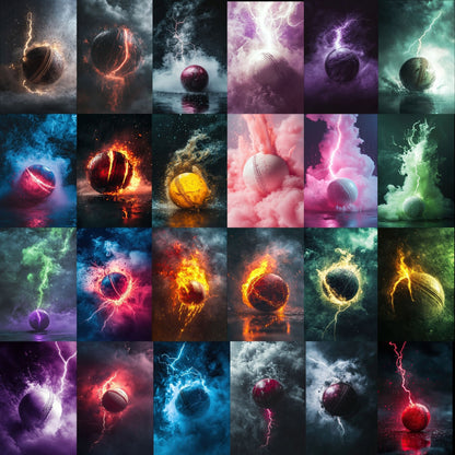 50 Cricket Ball Smoke Sports Background Bundle
