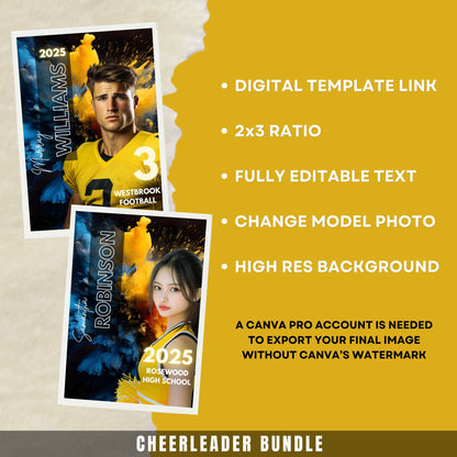 Cheerleader Canva Poster Template (Yellow)