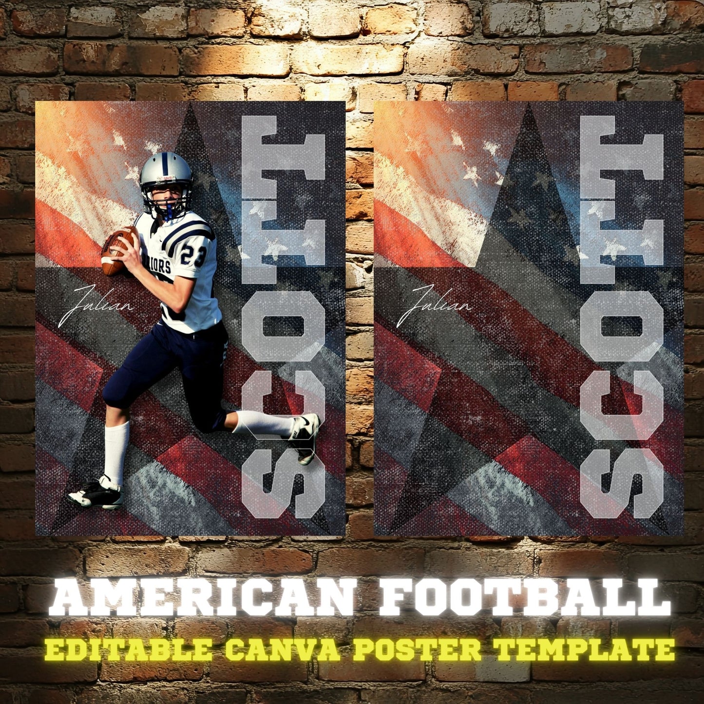 American Football Canva Poster Template