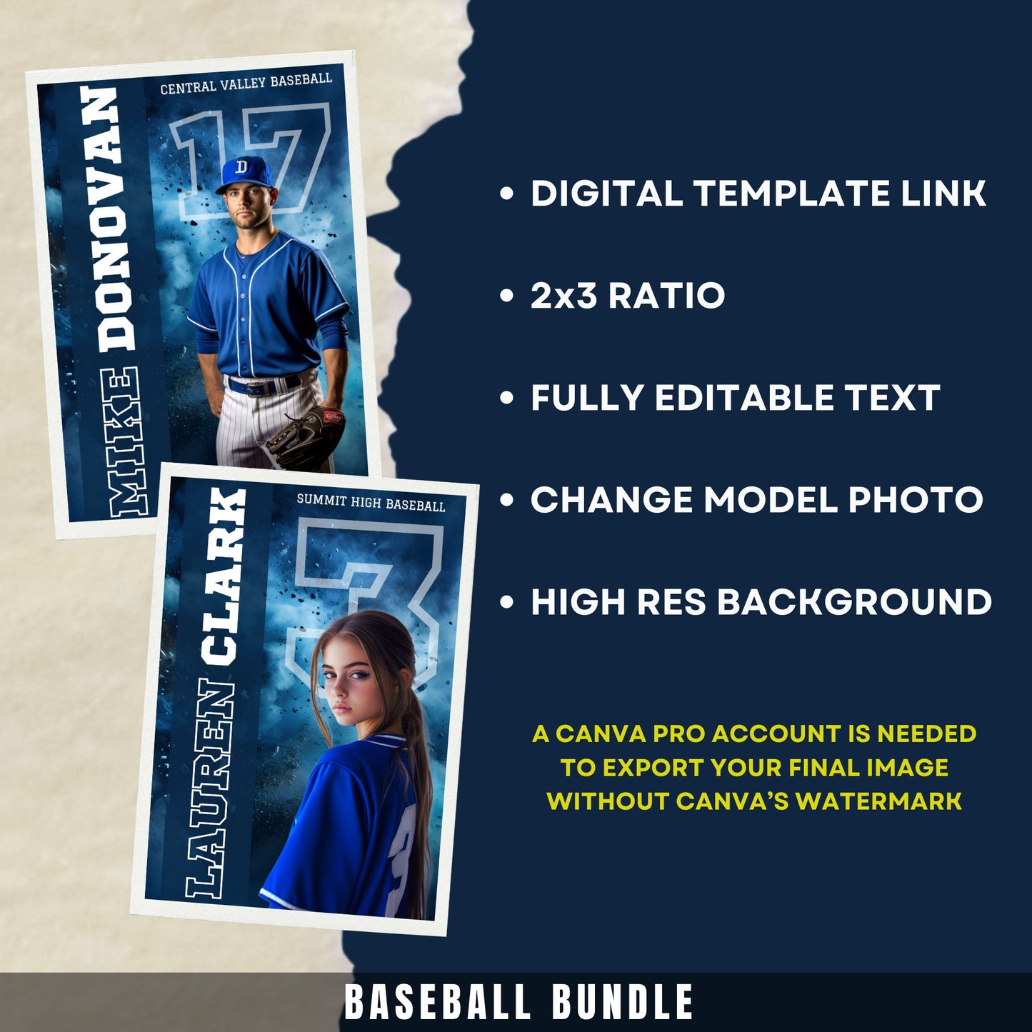 Baseball Canva Poster Template (Blue Fog)