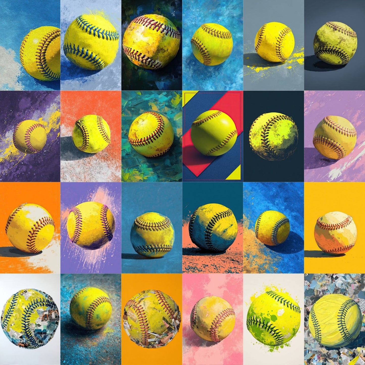 50 Softball Card Sports Background Bundle