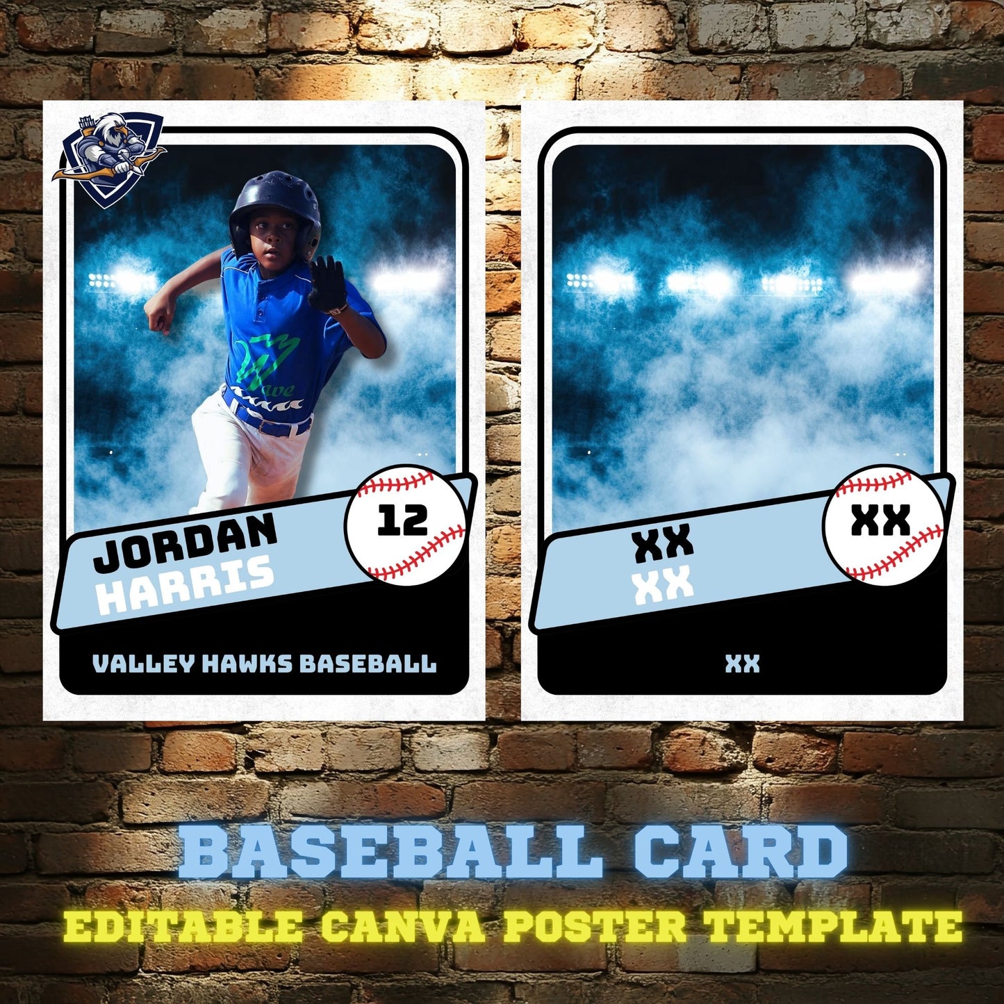 Baseball Card Canva Poster Template