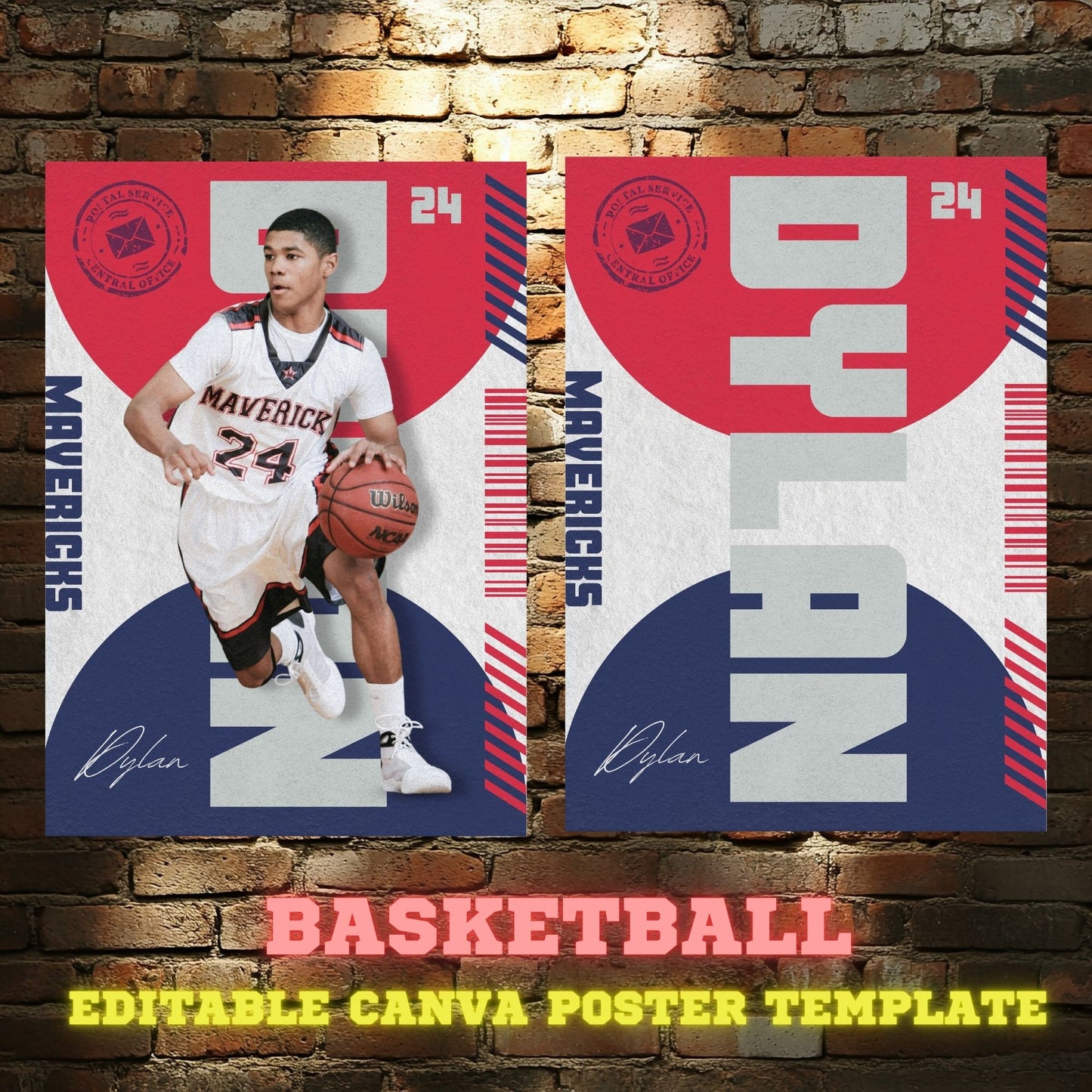 Basketball Card Canva Poster Template