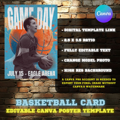 Basketball Canva Poster Template (Vintage Design)