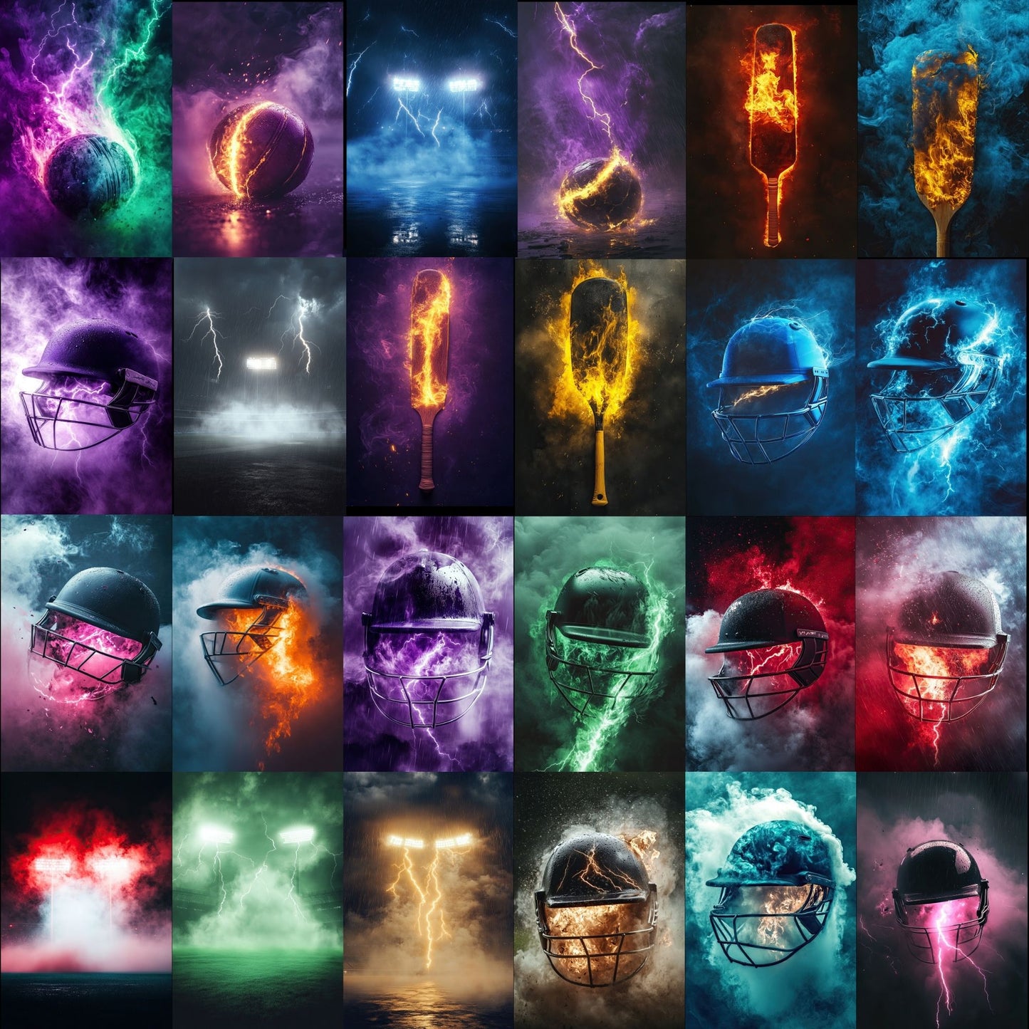 50 Cricket Ball Smoke Sports Background Bundle