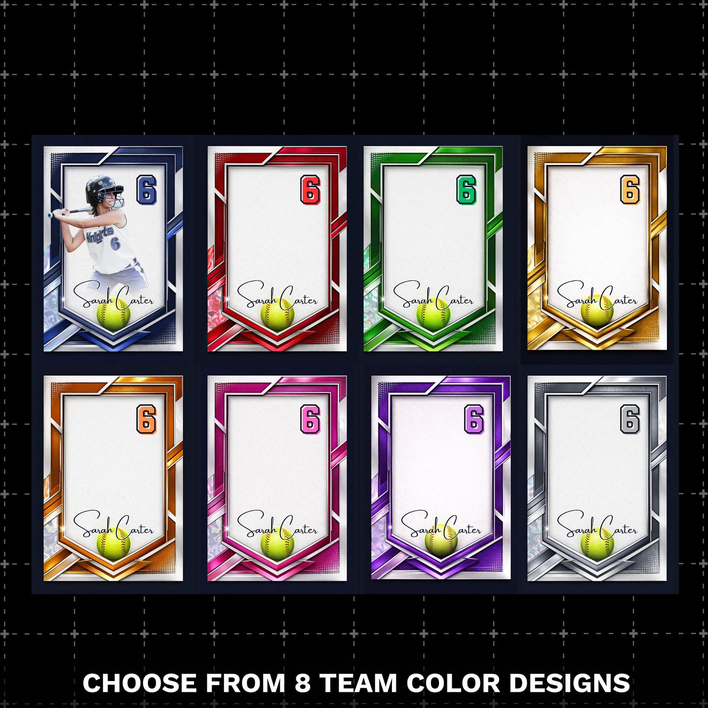 Softball Card Canva Template