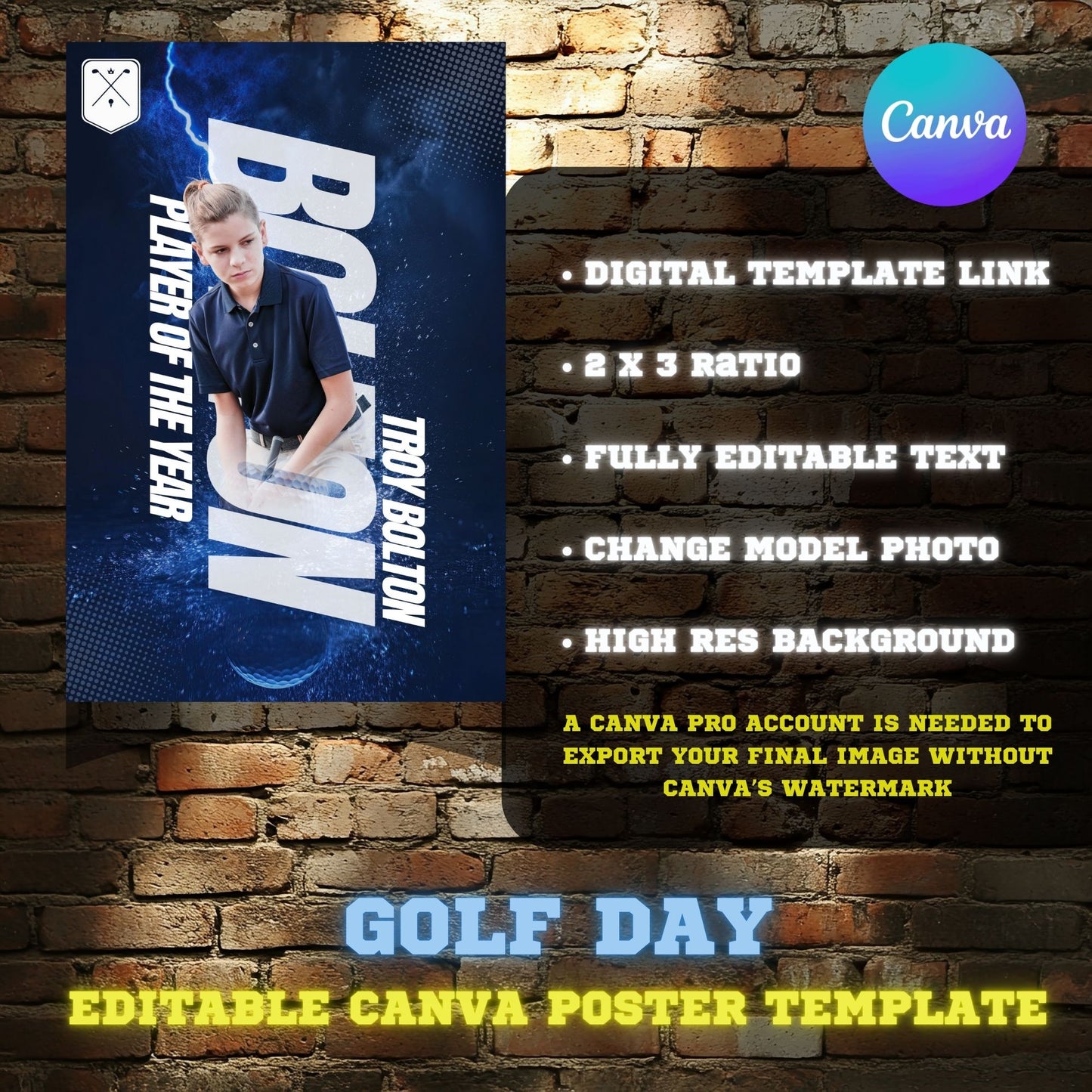 Golf Canva Poster Template