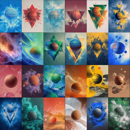 50 Basketball Card Sports Background Bundle