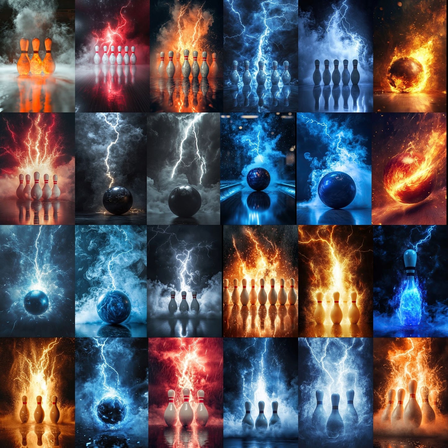 50 Bowling Sports Background Bundle